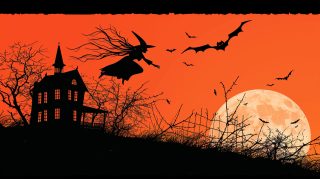 HD Witchy Halloween Digital Wallpaper for PC