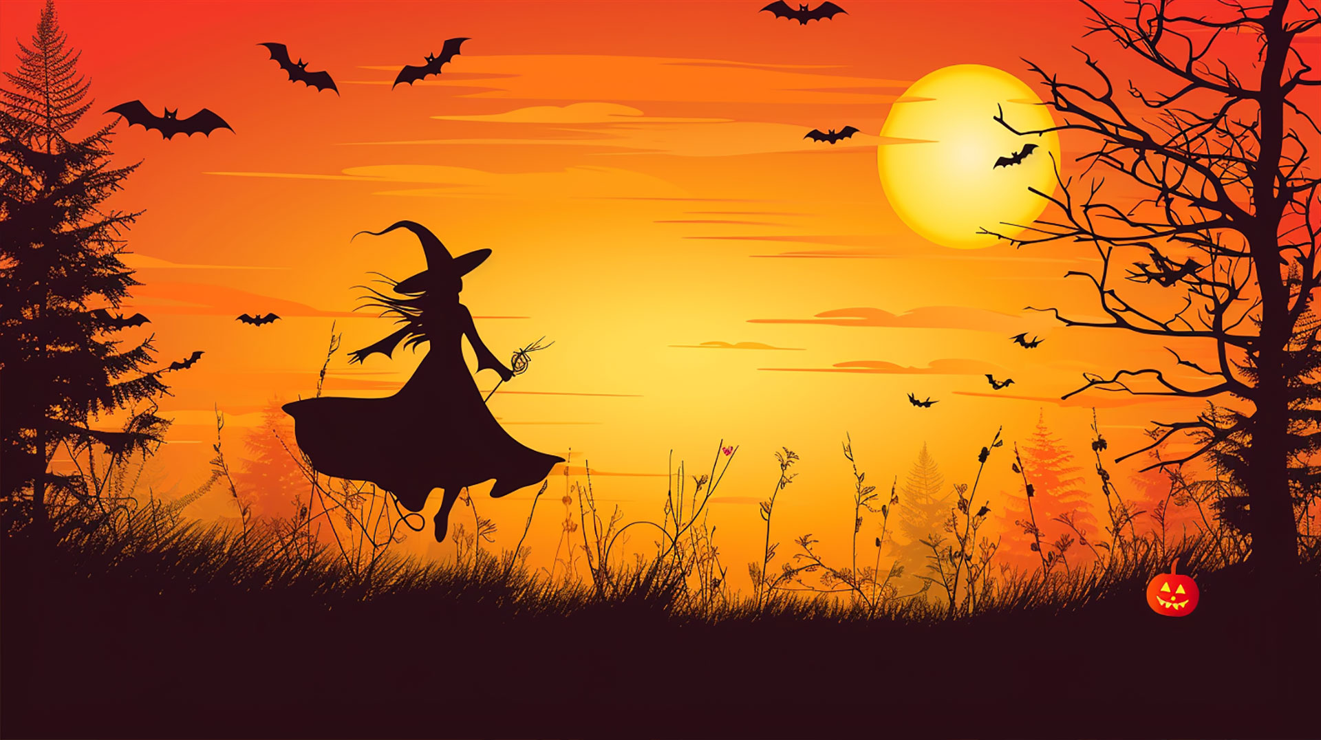 Mystical Witchy Halloween 4K Desktop Background