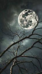 Mystical Witchy Moonlit Forest Phone Background