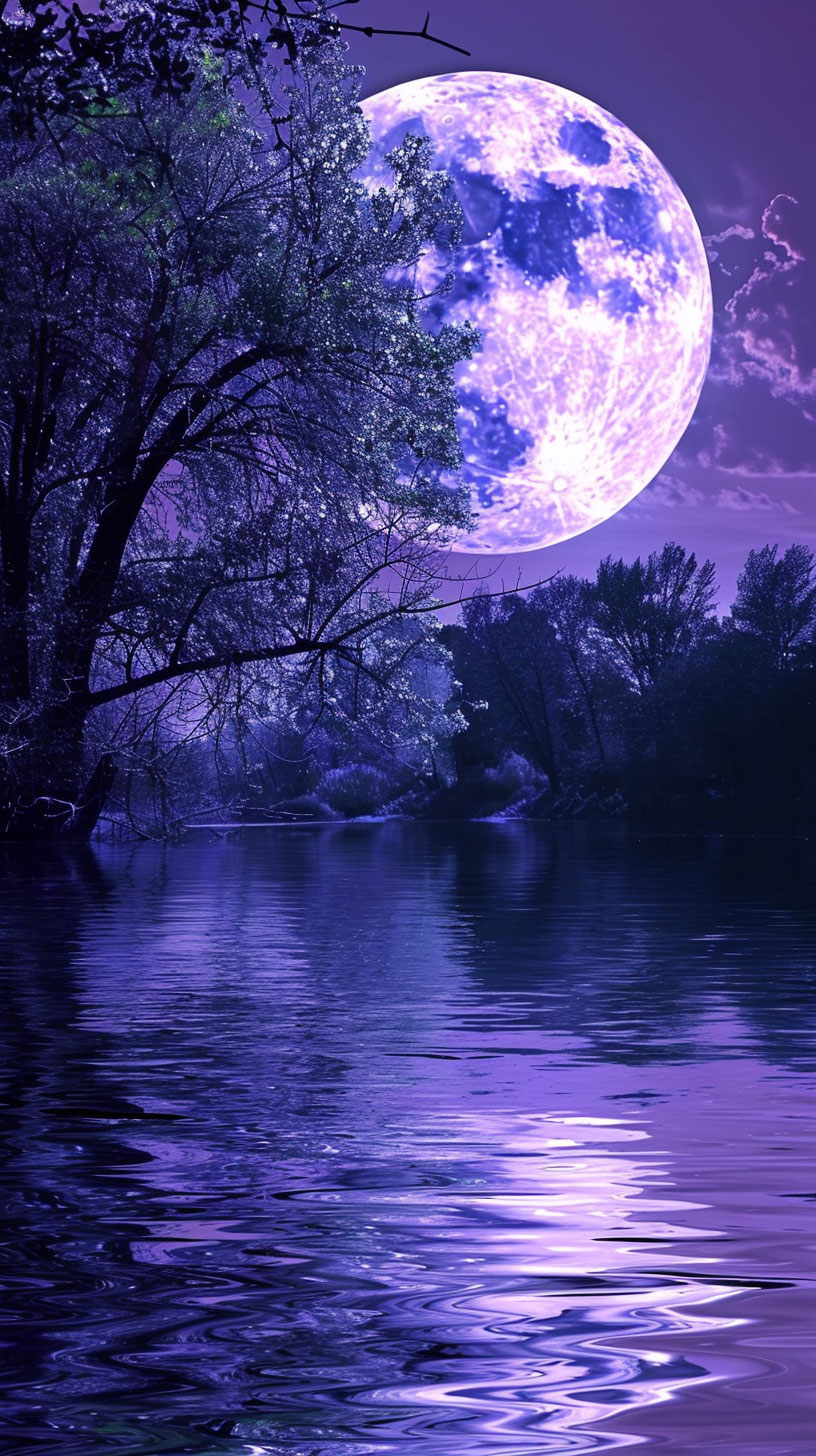 Magical Witchy Moon and Crystal Phone Wallpaper