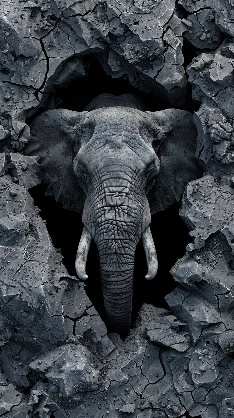 HD 3D Elephant Digital Background for Mobile Devices