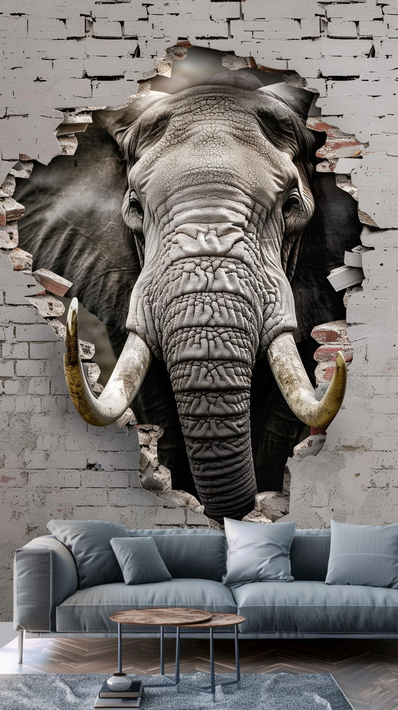 Beautiful 3D Elephant Photo for Android and iPhone Users