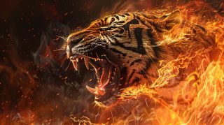 Vibrant 3D Fire Tiger Pictures for Free