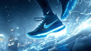 Captivating Digital Background with Nike Shoe Images