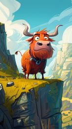 Get Free Cartoon Highland Cattle Images for Mobile Use