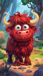 Free Cartoon Highland Cattle Photos for Mobile Devices