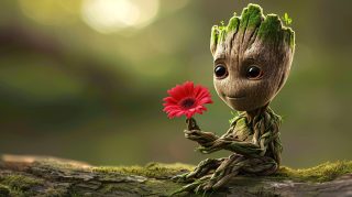 Free AI Wallpaper: Cute Baby Groot in Ultra HD