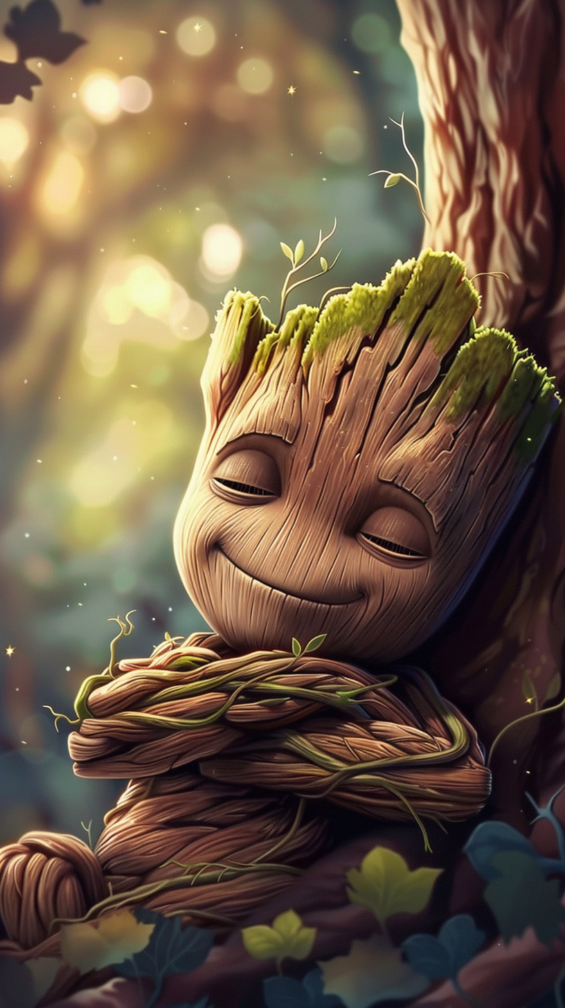 Cute Baby Groot HD Mobile Wallpaper for iPhone