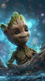 Adorable Groot Digital Background for Android Phones