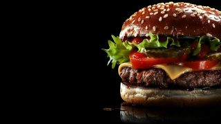 Free HD Wallpaper of a Delicious Burger on Black