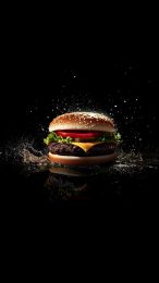 Delicious Juicy Burger HD Mobile Wallpaper for iPhone