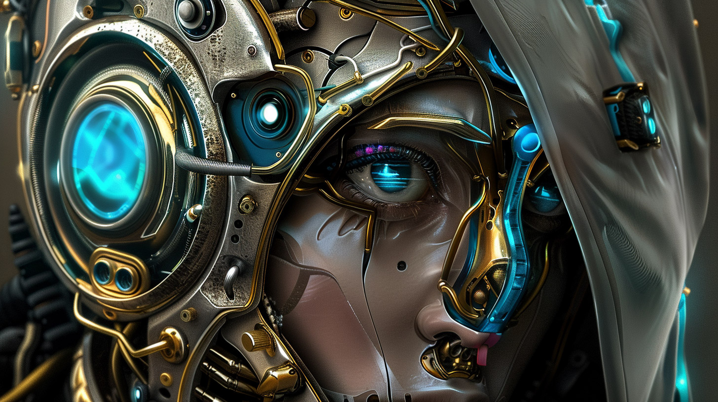 AI Generated Female Cyborg Wallpapers: Free to Download