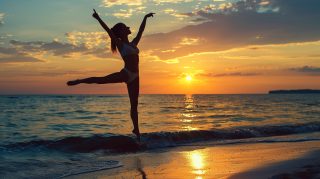 Beautiful Beach Gymnastics Stock Photos for Download