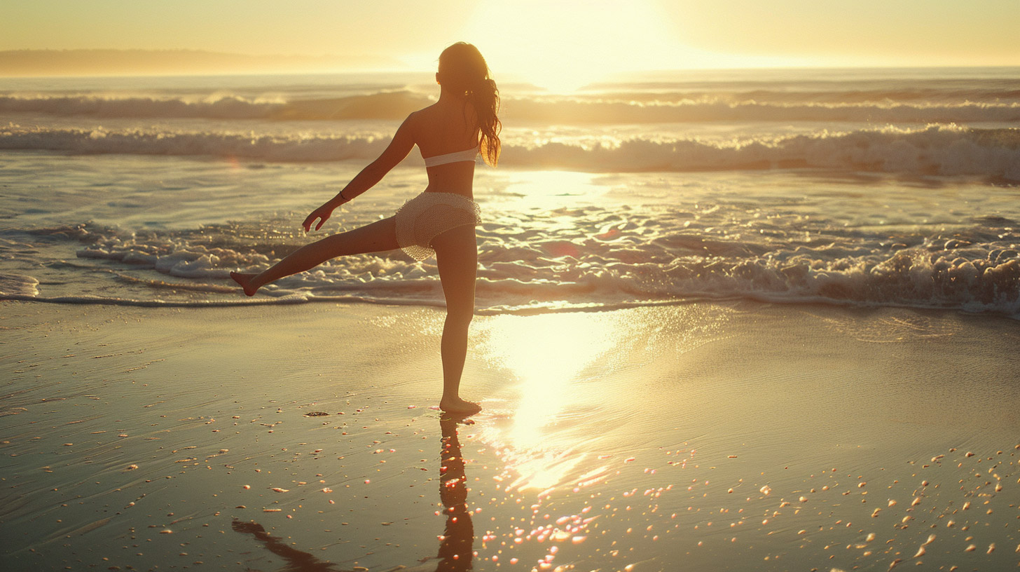 AI Wallpaper: Gymnastics on The Beach in HD