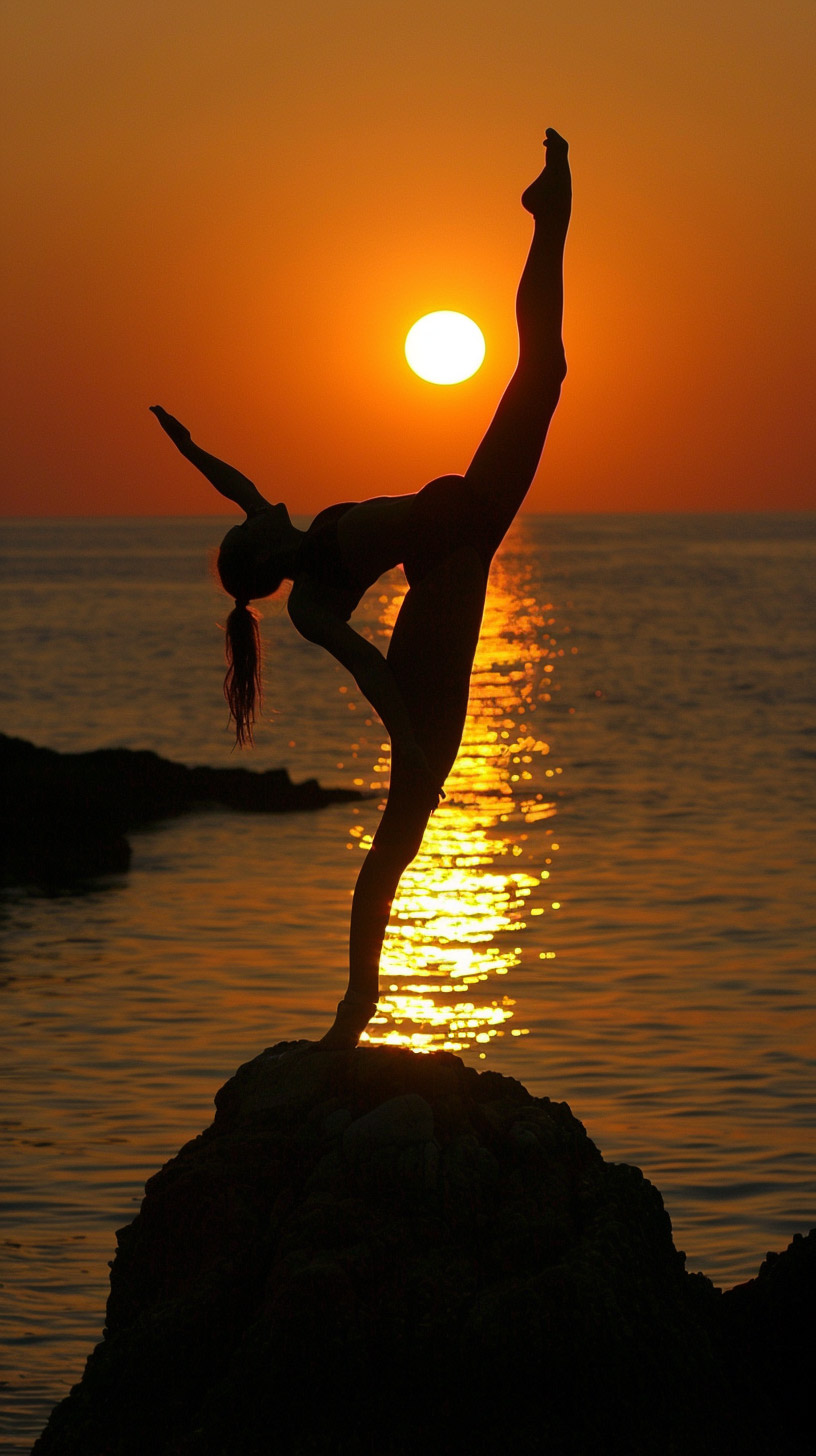 Free Digital Background: Seashore Gymnastics for iPhone