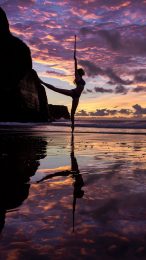 Download Beautiful Seashore Gymnastics Wallpaper for Android