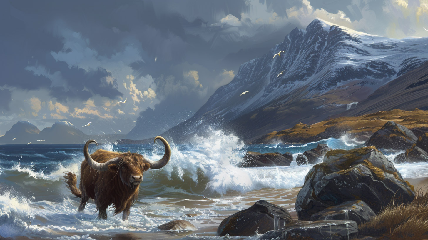 Stunning Highland Cow AI Wallpaper in Ultra HD