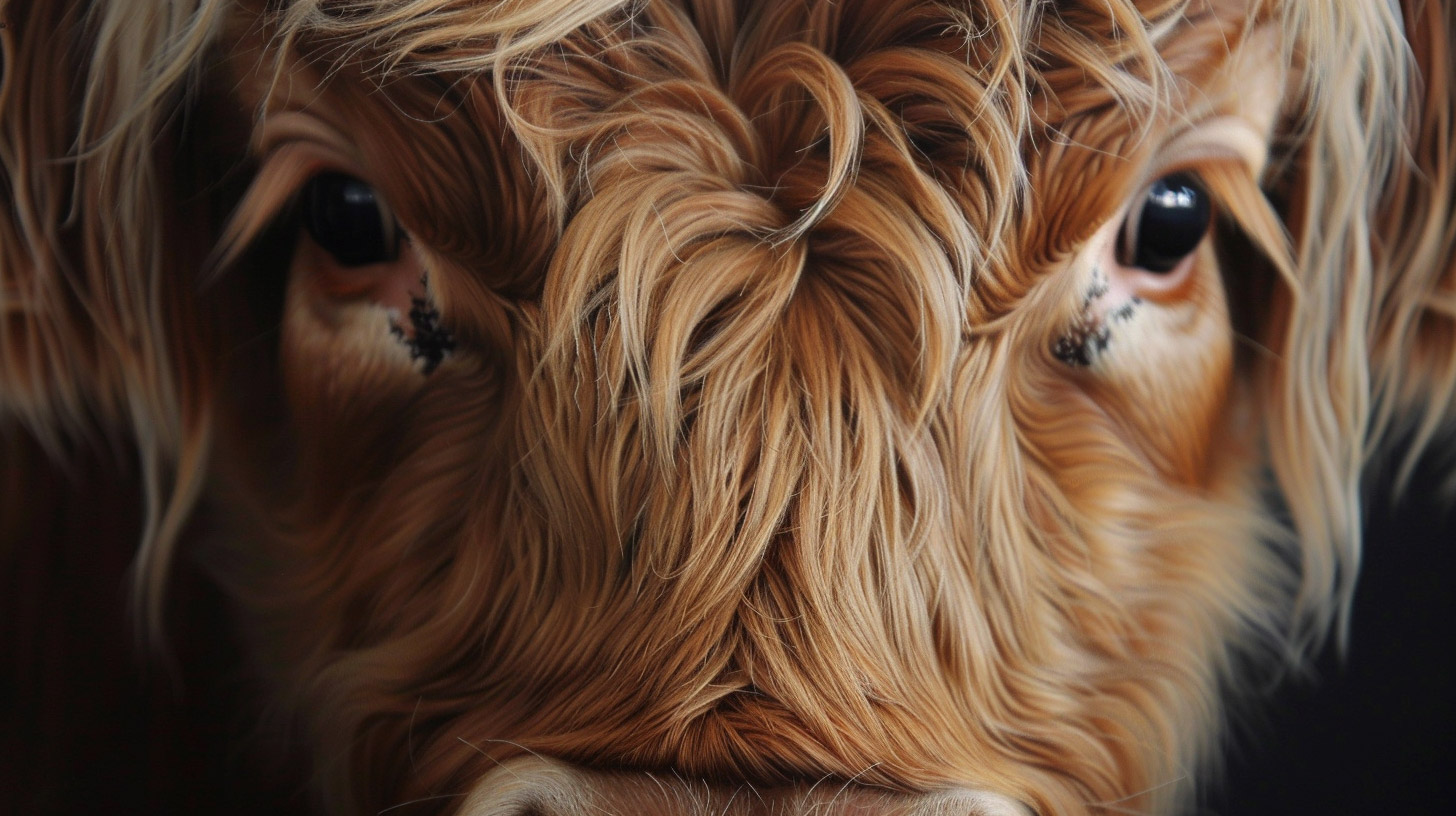 Ultra HD Highland Cow Desktop Background in 16:9 Format