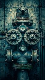 Visually Striking Industrial Blueprint Image for Your iPhone