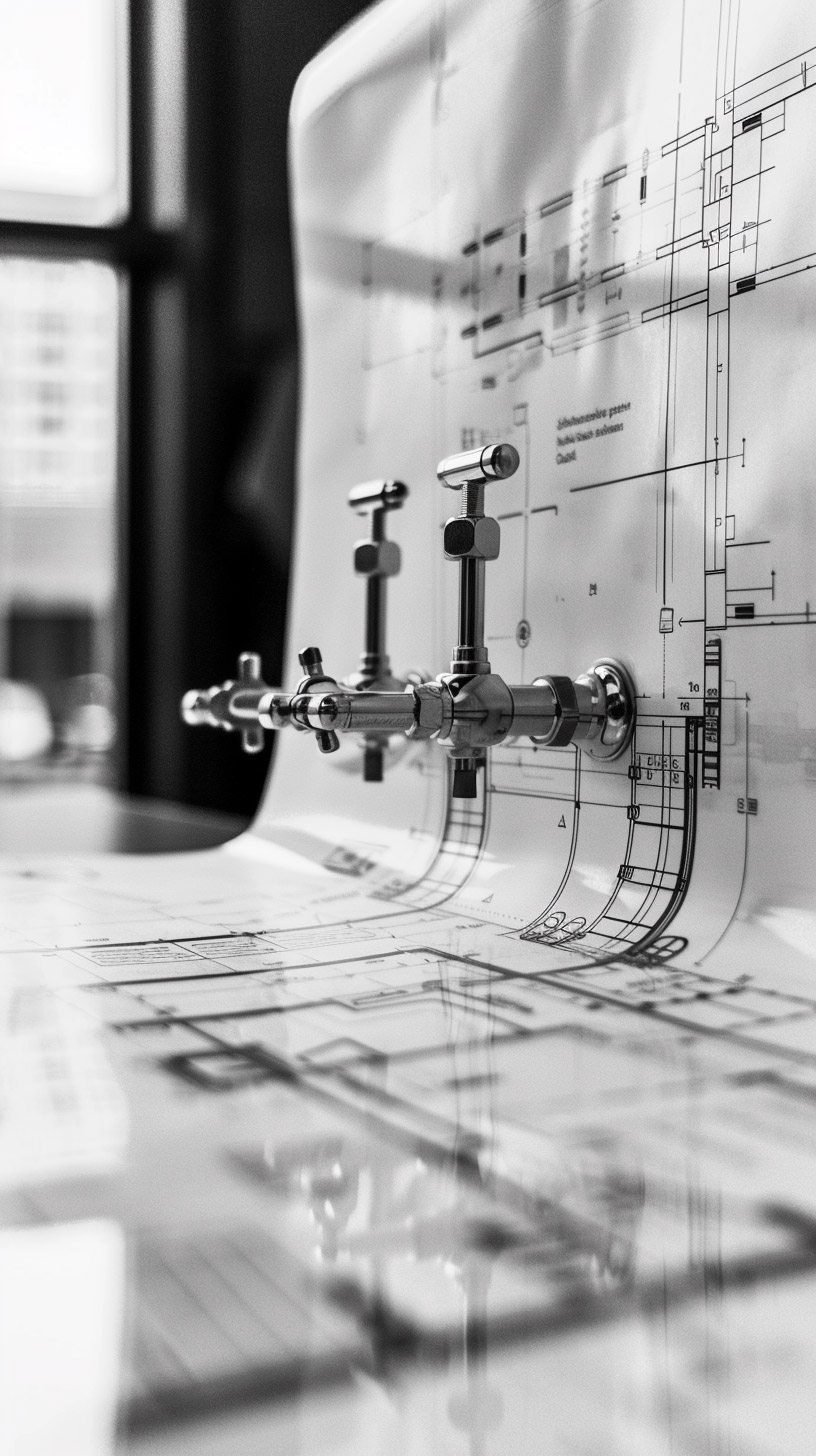 High-Resolution Industrial Building Blueprint Image for Phones