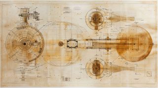 AI-Generated Industrial Design Blueprint HD Wallpaper for Free