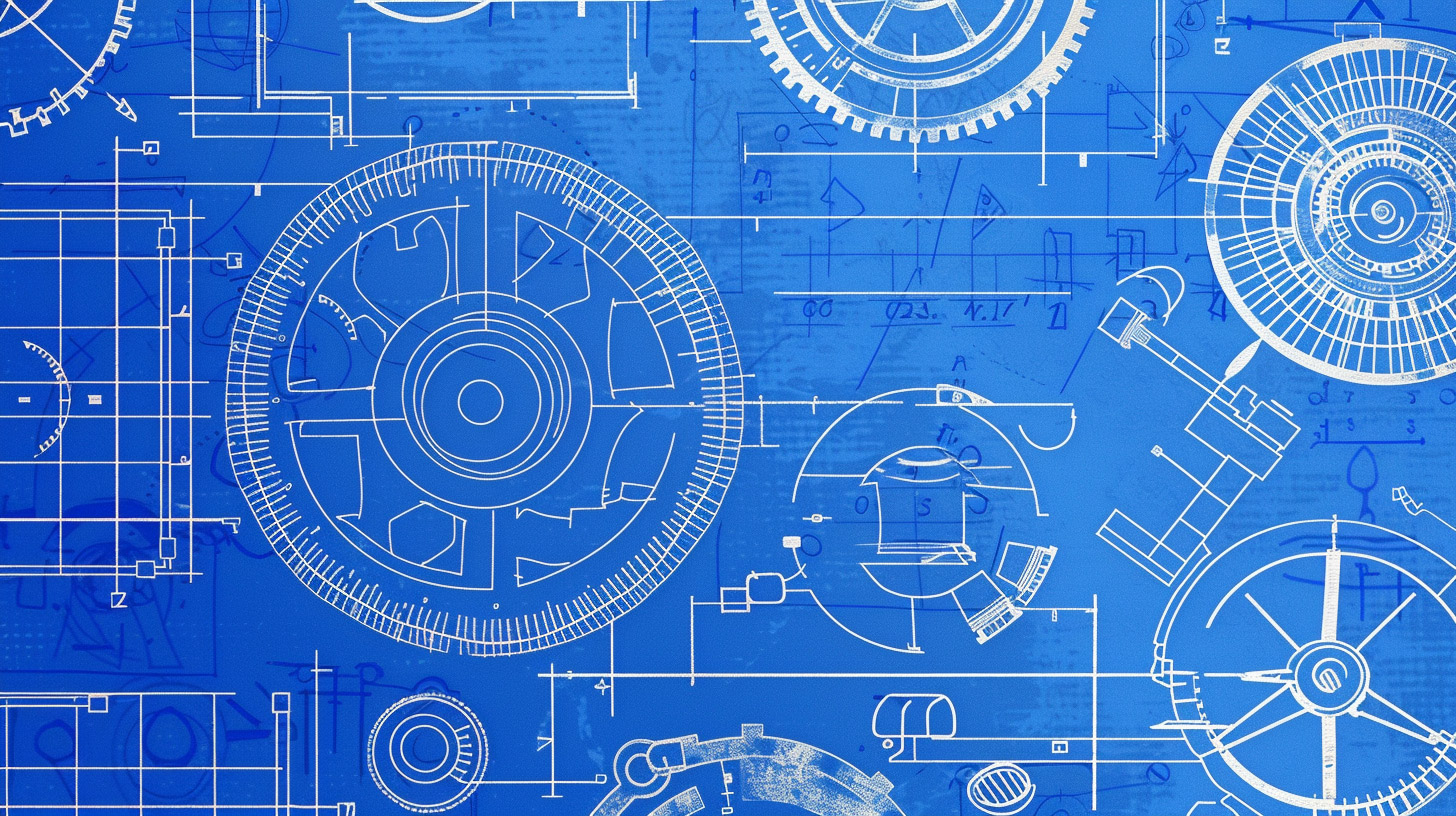 Exclusive AI Wallpaper: Industrial Blueprints for Your Desktop