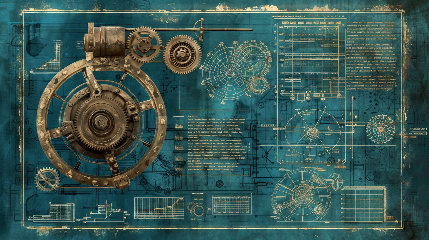 High-Quality 16:9 Desktop Backgrounds of Industrial Blueprints