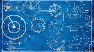 High-Quality 4K Digital Background of Industrial Blueprints