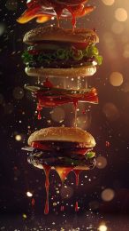 Download Free Juicy Burger Digital Background for Phones