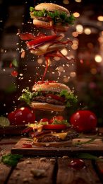 Free Downloadable Juicy Burger Wallpaper for Mobile Lovers