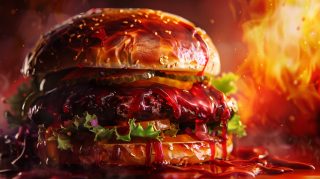 Juicy Burger HD Wallpaper for Your Desktop Background