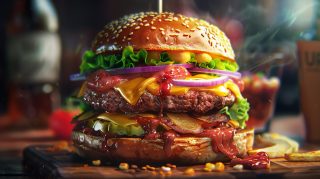 Bright and Juicy Burger Image for Your Desktop