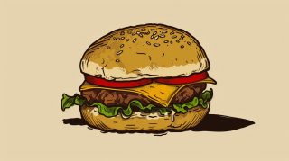 Stylish Juicy Burger HD Wallpaper for All Screens