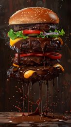 Juicy Burger HD Mobile Wallpaper for iPhone