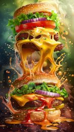 Vibrant Juicy Burger Pictures for Android Phones