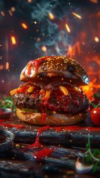 Tasty Juicy Burger Digital Background for Android