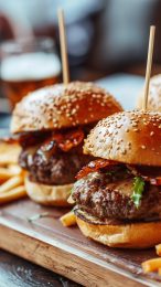 Savoring Juicy Burgers: HD Wallpaper Collection