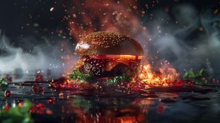 Ultra HD Juicy Hamburger Digital Background for Free