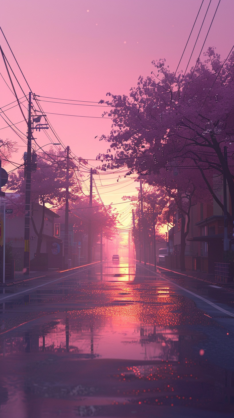 Anime-Inspired Pastel Pink Mobile Backgrounds for Android