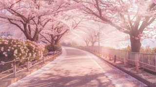 Download Free HD Wallpaper in Pastel Pink and Anime Style