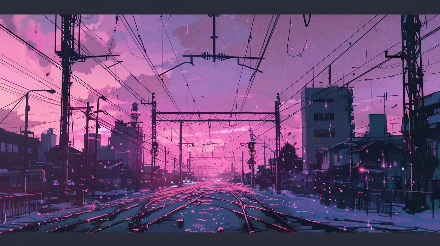 AI Wallpaper: Pastel Pink Anime Style Desktop Images