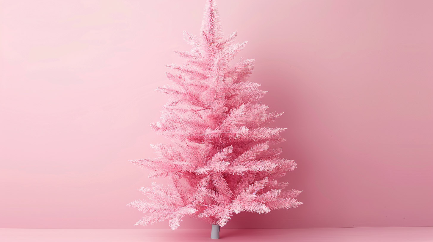 Download 4K Pink Christmas Tree Wallpaper for Free