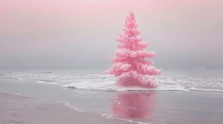 Ultra HD Pink Christmas Tree Desktop Background