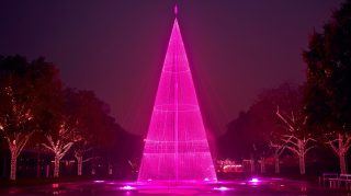 Stunning AI Wallpaper of Pink Christmas Tree