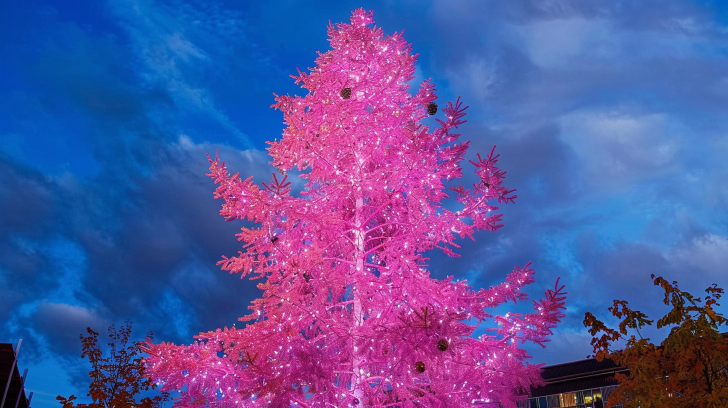 Vivid Pink Christmas Tree Pictures for Your Desktop