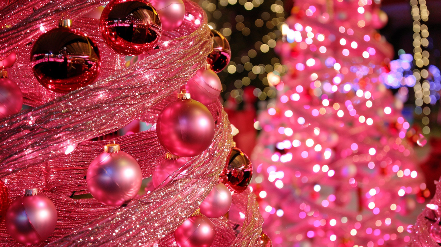 8K Resolution Pink Christmas Tree HD Pics