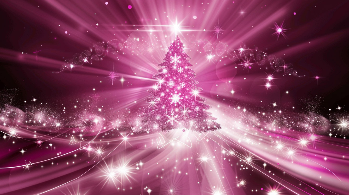 Santaâ€™s Pink Christmas Tree Desktop Background for PC