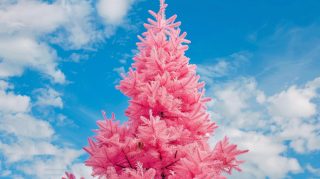 Stunning 8K Pink Christmas Tree Wallpaper for Desktop