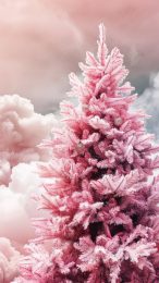 Stylish Pink Christmas Tree Aesthetic for Mobile Devices