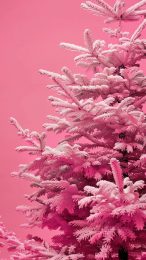 Dreamy Pink Christmas Tree Wallpaper Aesthetic for iOS